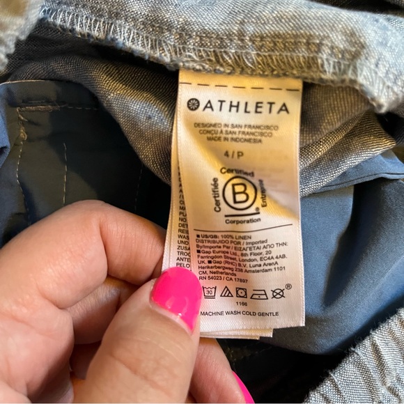 Athleta retreat linen jogger blue chambray size 4 petite - Picture 8 of 9